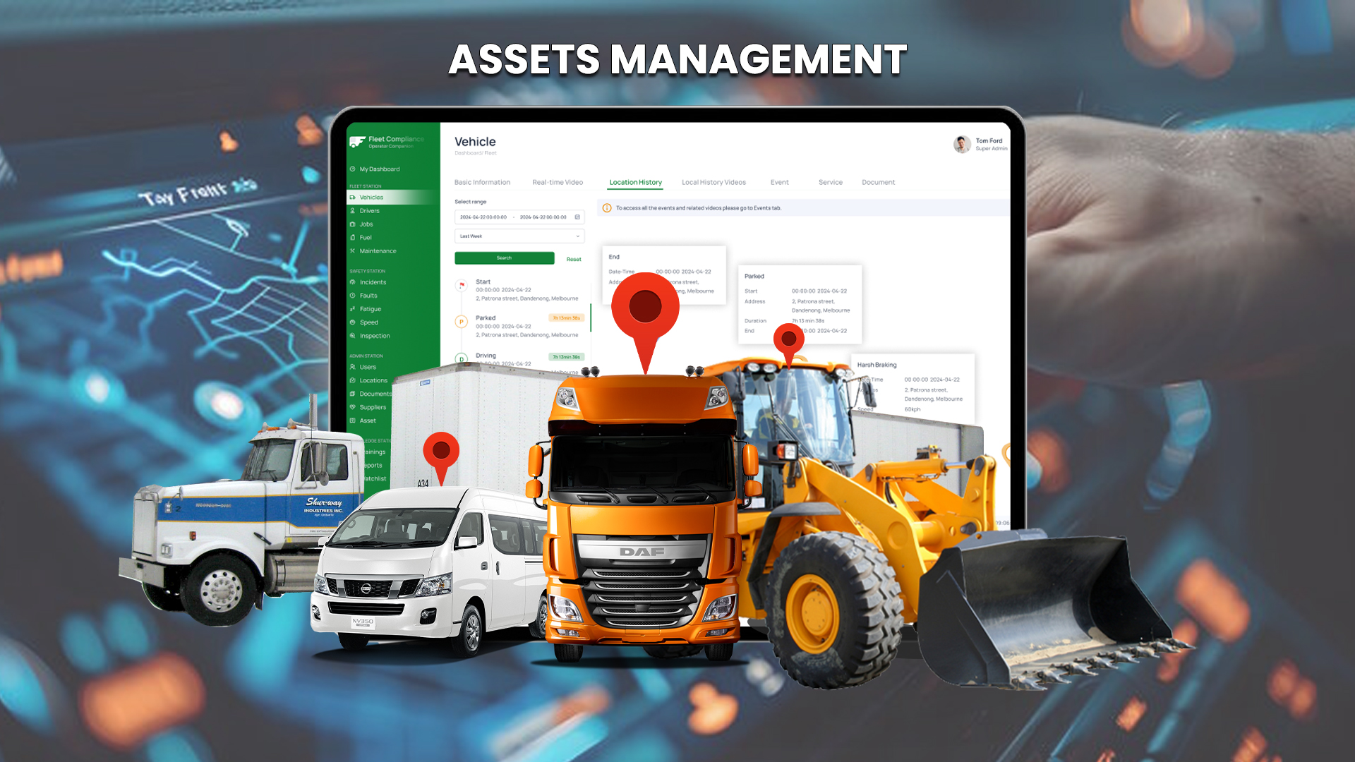 assets tracking system by manage vehicle